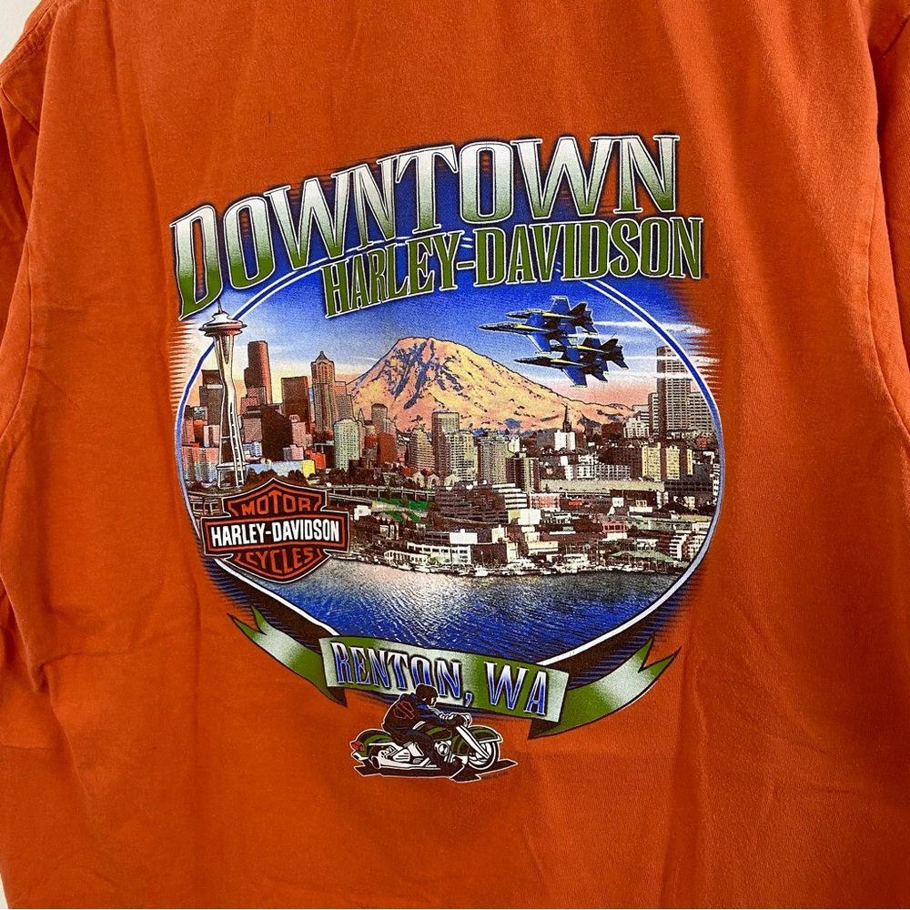 Vintage Harley Davidson T Shirt L Downtown Renton Washington